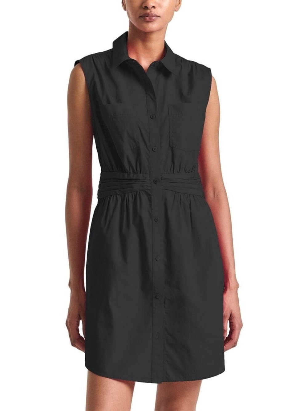 Derek Lam 10 Crosby Cora Black Cotton Sleeveless Shirt Dress NWT 8